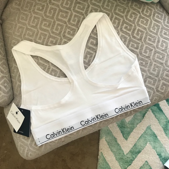 Calvin Klein Tops Nwt Super Soft White Calvin Klein Sports Bra Sz S